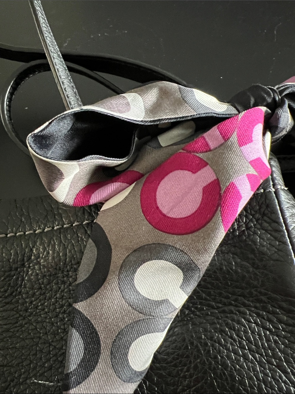 Coach Black Leather Crossbody with Scarf Detail - Picture 5 of 5